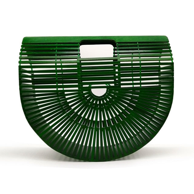 Bamboo Handbag Purses And Handbags Wooden Clutch Lurury Designer Women Bag Summer Beach Bags Hollow Out Casual Bamboo Purses