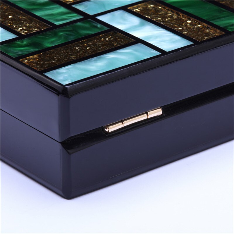 Acrylic Handbags New Brand Fashion Women Evening Bag Clutch Cute Green Gold Luxury Square Party Prom Wedding Bags Casual Vintag